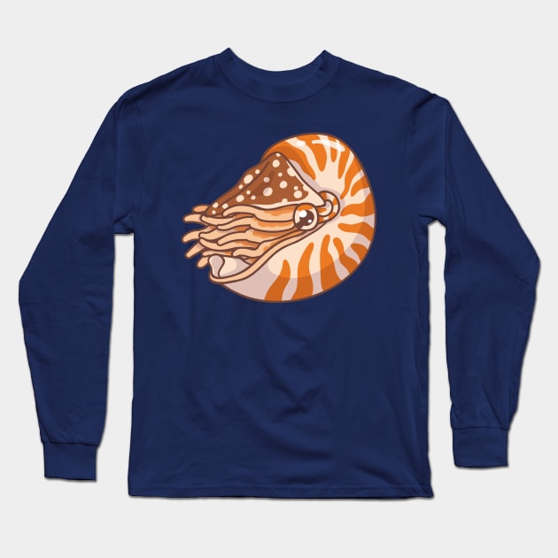 Chambered Nautilus Long Sleeve T-Shirt by bytesizetreasure